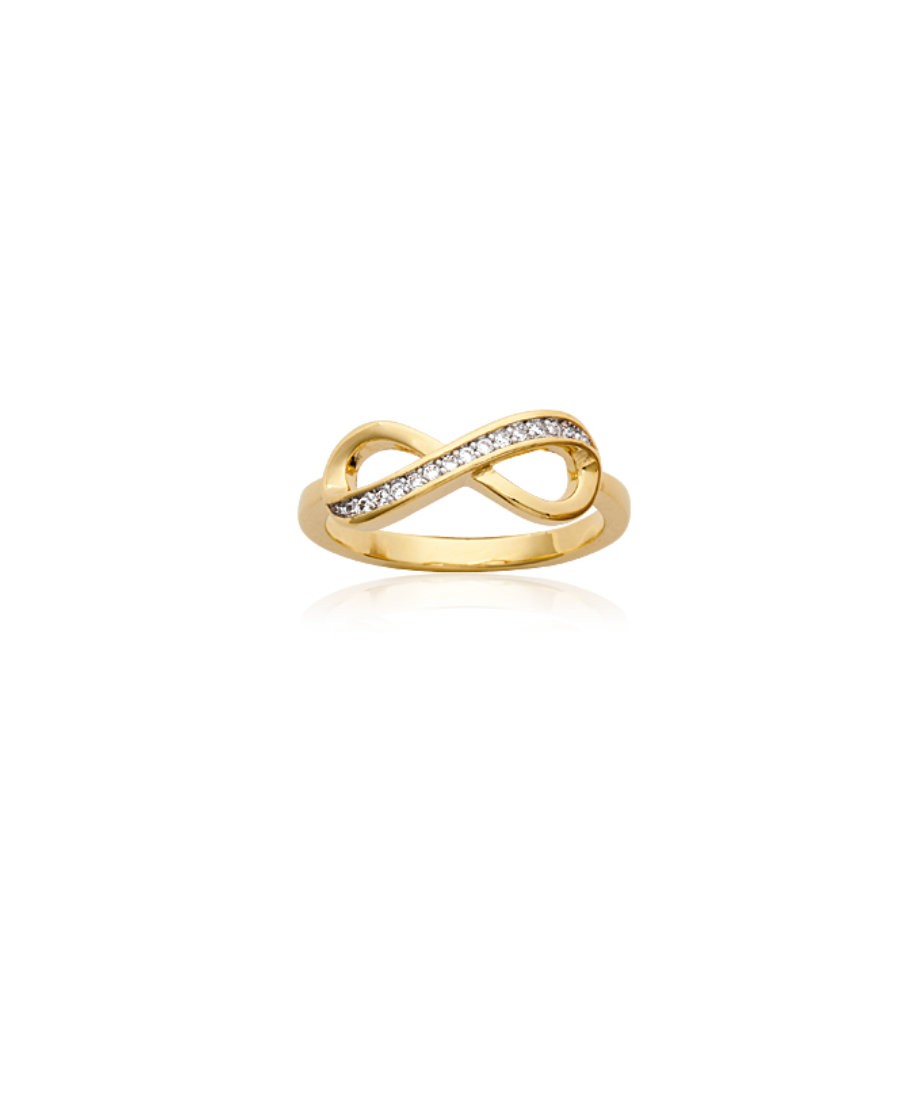 Bague Femme "Infini" En Plaqué Or 18 Carats - Neuve Avec étiquettes, Taille Au Choix