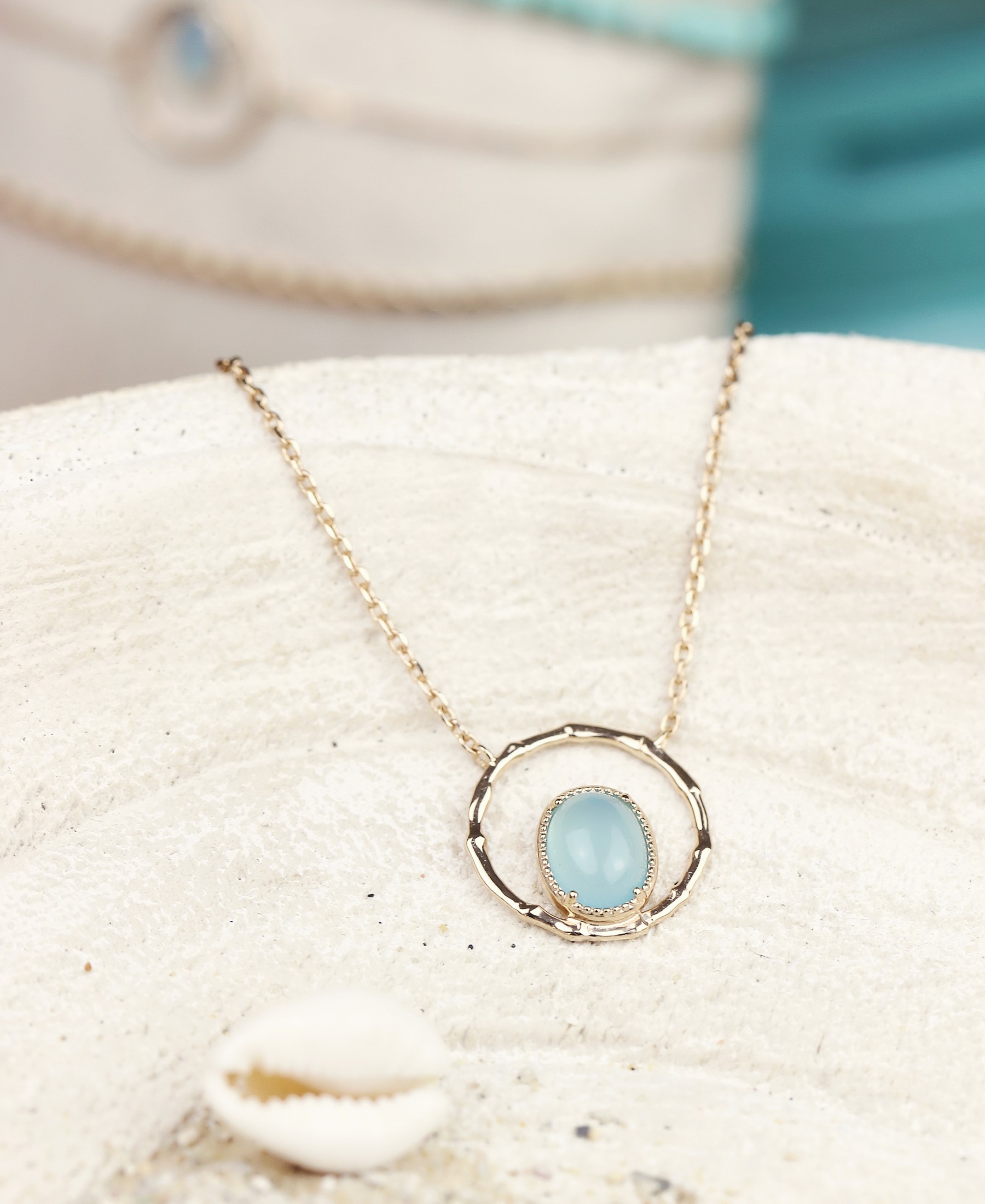 Collier En Agate - Bijou Occasion - Pierre Naturelle - Sans Marque