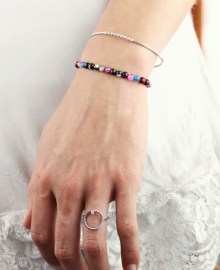 Bracelet Agate Multicolore