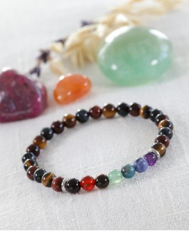 Bracelet "3 œil" et 7 chakras 6mm