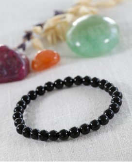 Bracelet Pierre Obsidienne Noire 6mm