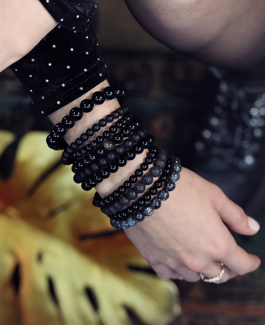 Bracelet Obsidienne Noire AAA - Fabriqué en France - Yogazen